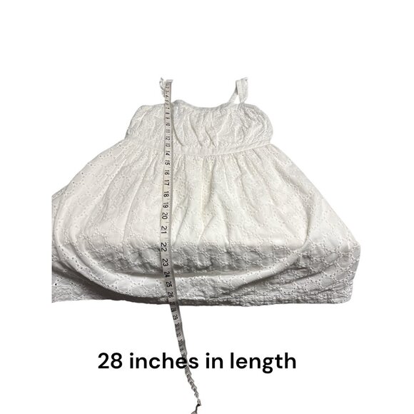 Cottage Core Cherokee Girls White Eyelet Dress M 7/8 100% Cotton Sleeveless Ruf - Picture 6 of 6